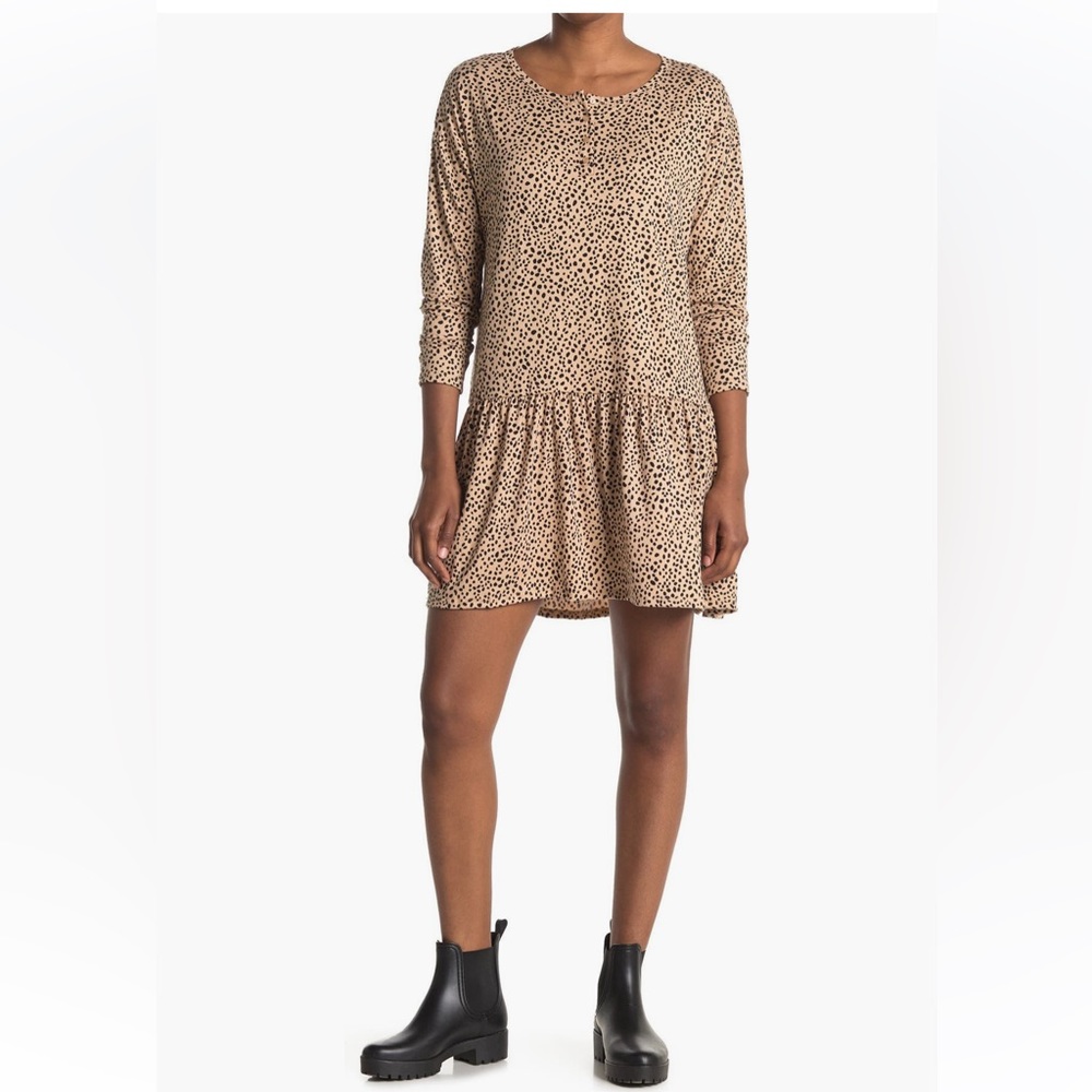 Lush Drop Waist Leopard Print Dress